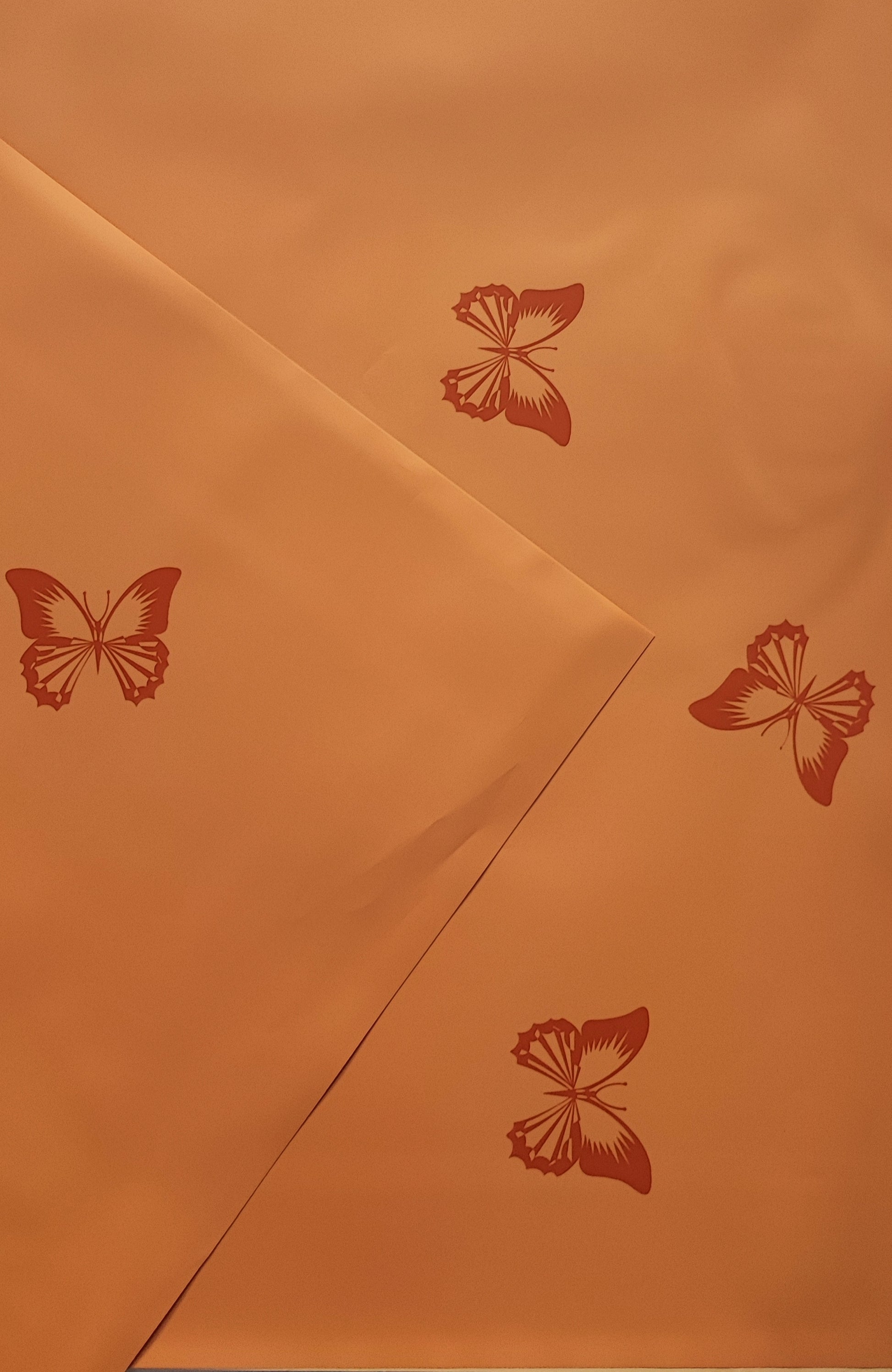 Papel coreano mariposas color naranja