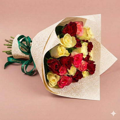 PAPEL GOFRADO ROSAS